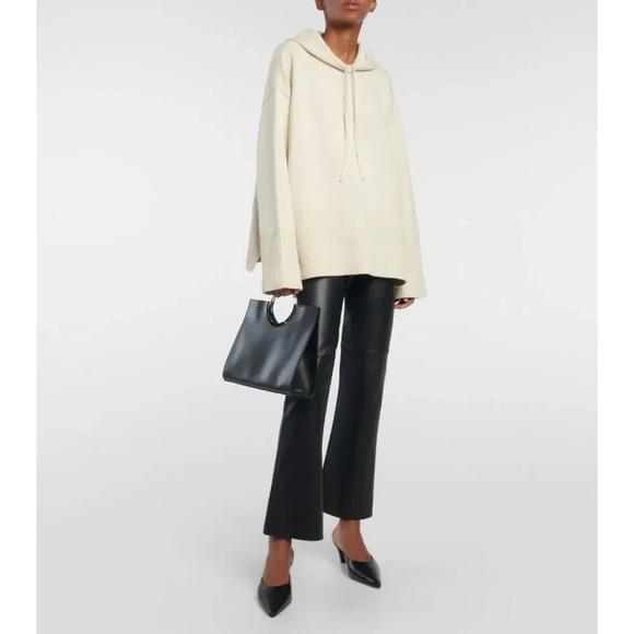 Toteme Sweater Merino Wool Organic Cotton Hoodie Knit Small Boxy Neutral Luxury - Picture 1 of 8